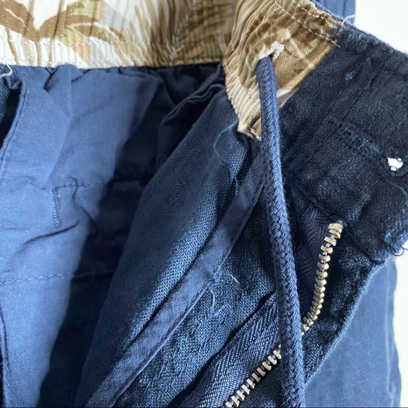 28 Palms Navy Relaxed Fit Linen Shorts Pockets L Large - Picture 10 of 14